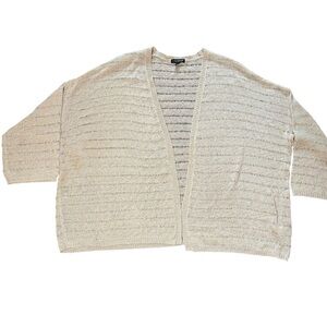 Women’s Plus Size Open Knit Cardigan Sweater Neutral Beige Layering Size 22/24